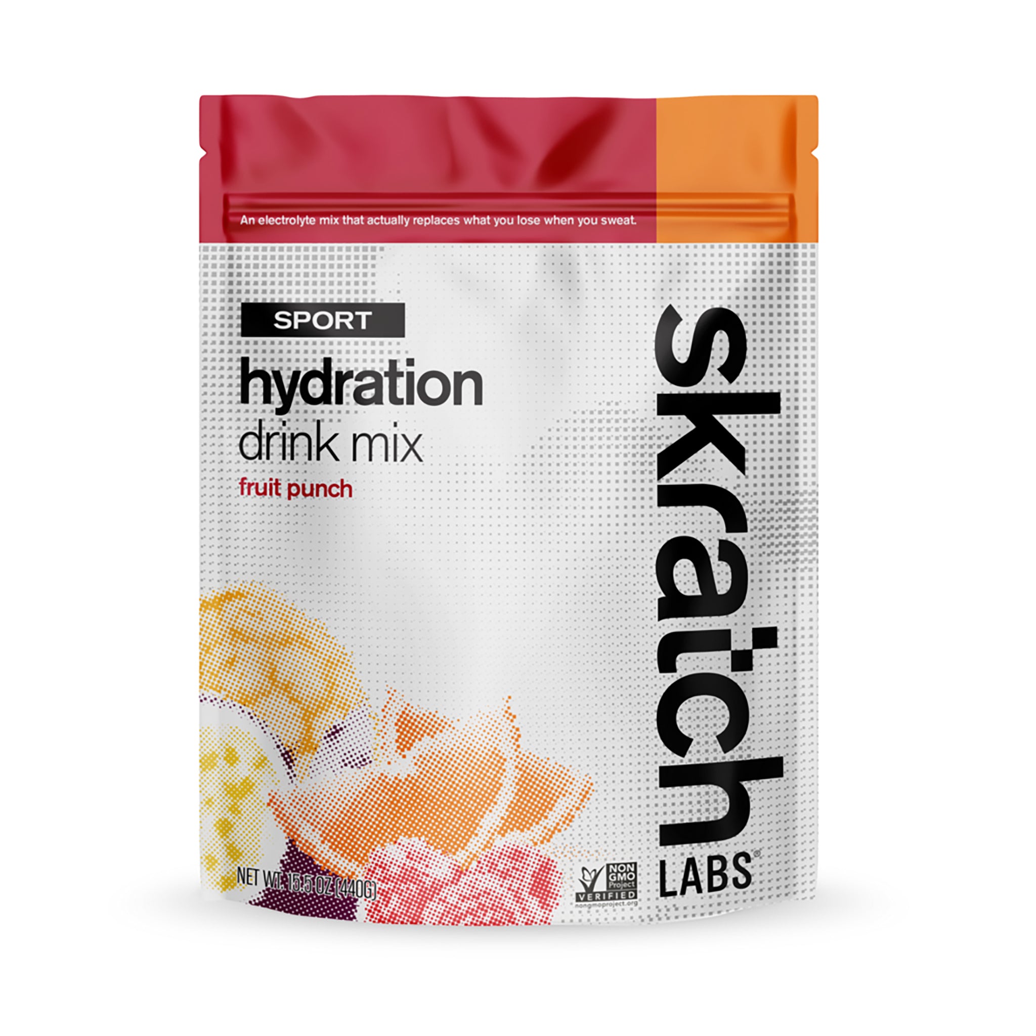 Skratch Labs Sport Hydration Drink Mix Fruit Punch 20-Serving Bag drive side